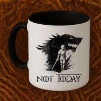Not Today Arya Wolf Coffee Mug thumb 2
