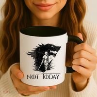 Not Today Arya Wolf Coffee Mug thumb 3
