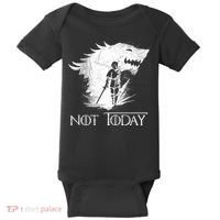 Not Today Arya Wolf Baby Bodysuit thumb 0