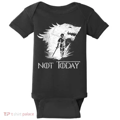 Not Today Arya Wolf Baby Bodysuit