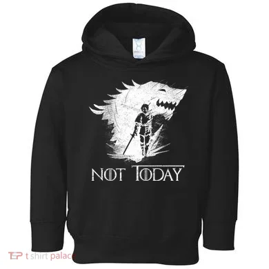 Not Today Arya Wolf Toddler Hoodie
