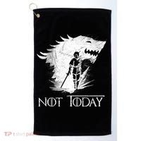 Not Today Arya Wolf Golf Towel thumb 0
