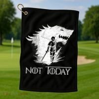 Not Today Arya Wolf Golf Towel thumb 1