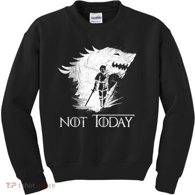 Not Today Arya Wolf Kids Sweatshirt