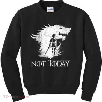 Not Today Arya Wolf Kids Sweatshirt