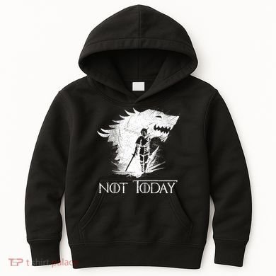 Not Today Arya Wolf Kids Hoodie