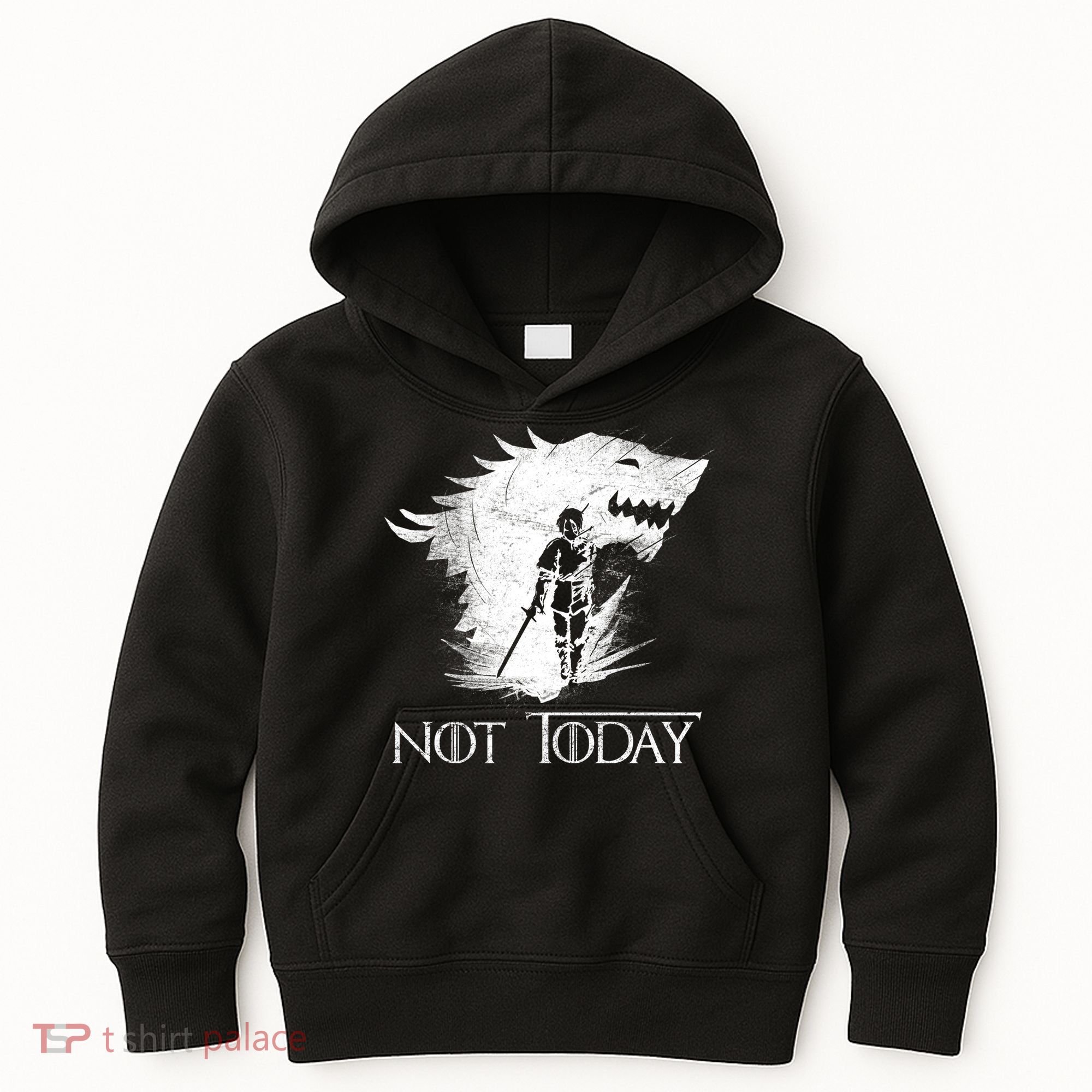 Not Today Arya Wolf Kids Hoodie