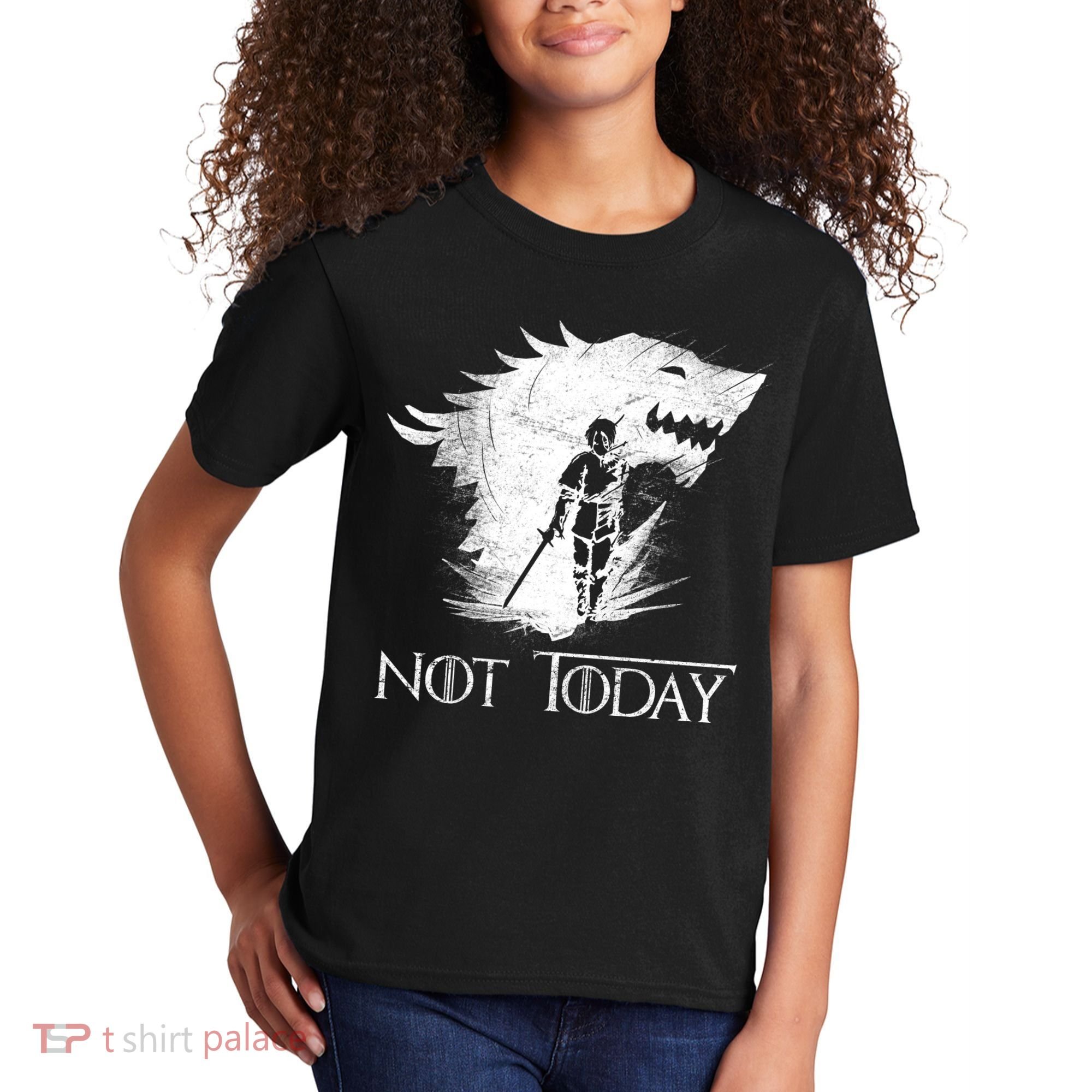 Not Today Arya Wolf Kids T-Shirt