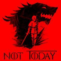 Not Today Arya Wolf Santa Hat thumb 1