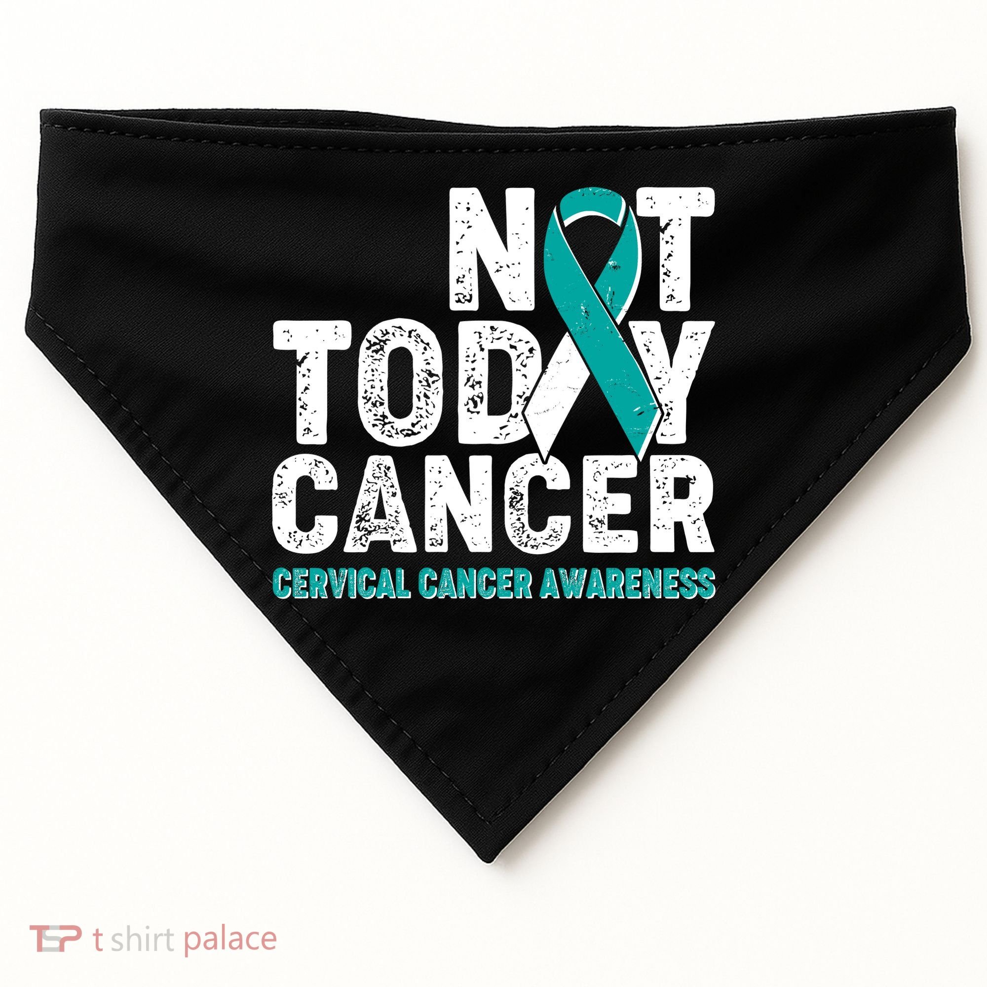 Not Today Cancer Cervical Cancer Awareness USA-Made Doggie Bandana