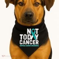Not Today Cancer Cervical Cancer Awareness USA-Made Doggie Bandana thumb 1