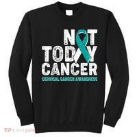 Not Today Cancer Cervical Cancer Awareness Sweatshirt thumb 0