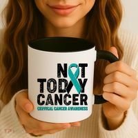 Not Today Cancer Cervical Cancer Awareness Coffee Mug thumb 3