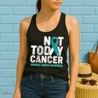 Not Today Cancer Cervical Cancer Awareness Women's Tank Top thumb 2
