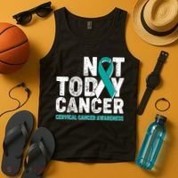 Not Today Cancer Cervical Cancer Awareness Tank Top thumb 4
