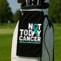Not Today Cancer Cervical Cancer Awareness Golf Towel thumb 2