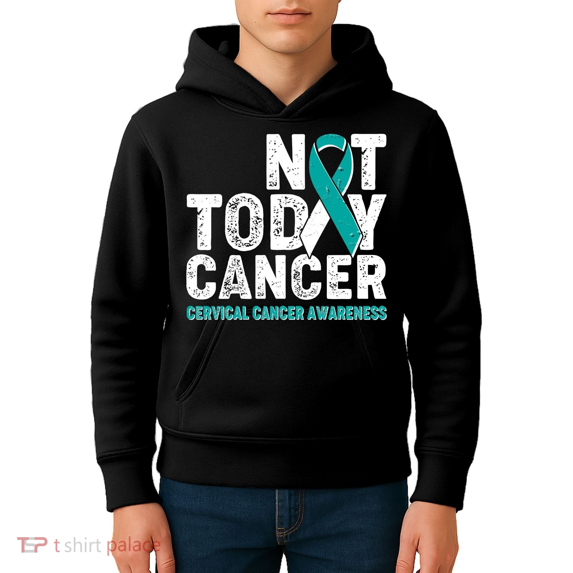 Not Today Cancer Cervical Cancer Awareness Kids Hoodie