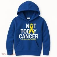 Not Today Cancer Childhood Awareness Kids Hoodie thumb 0