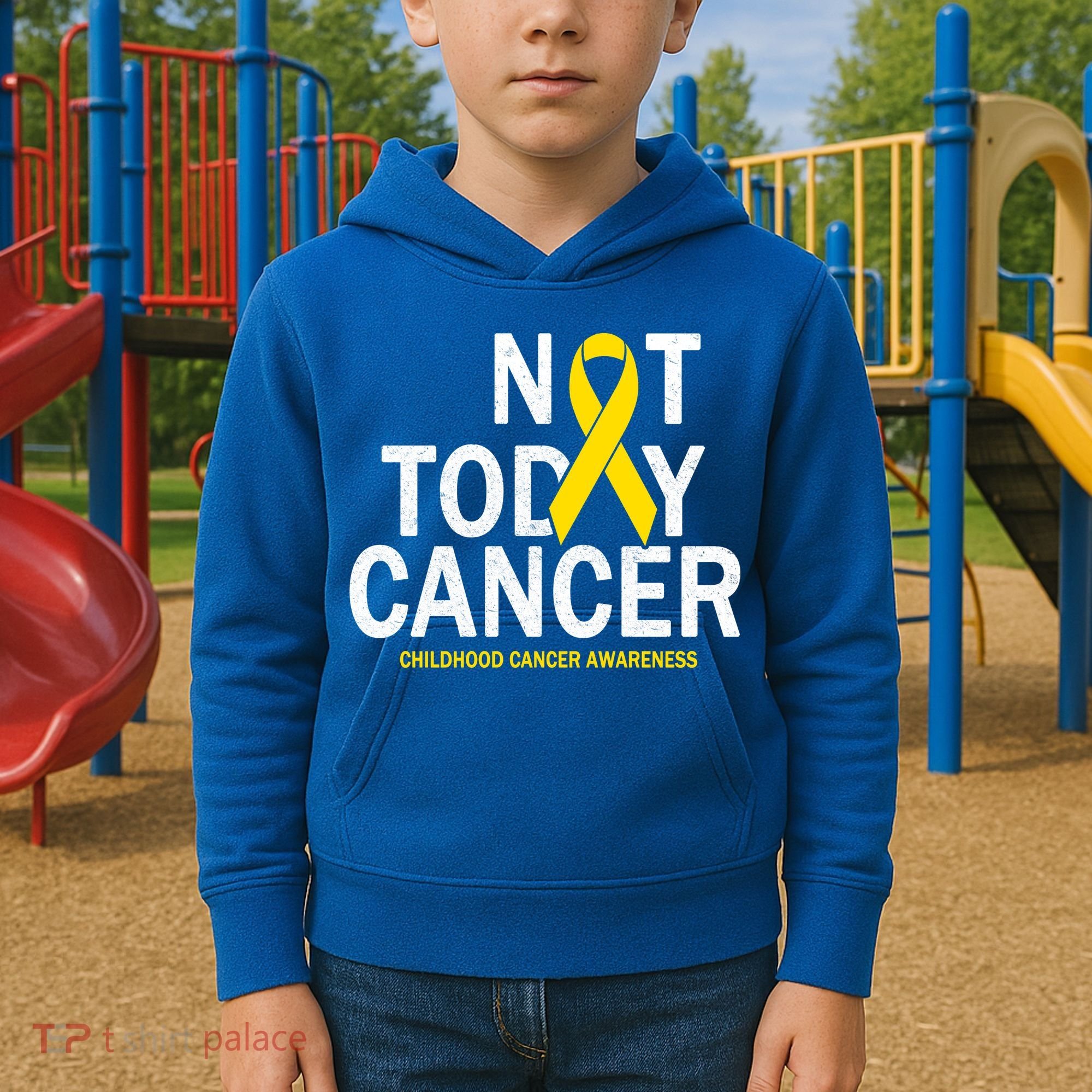 Not Today Cancer Childhood Awareness Kids Hoodie