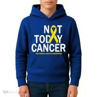 Not Today Cancer Childhood Awareness Kids Hoodie thumb 4