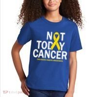 Not Today Cancer Childhood Awareness Kids T-Shirt thumb 2