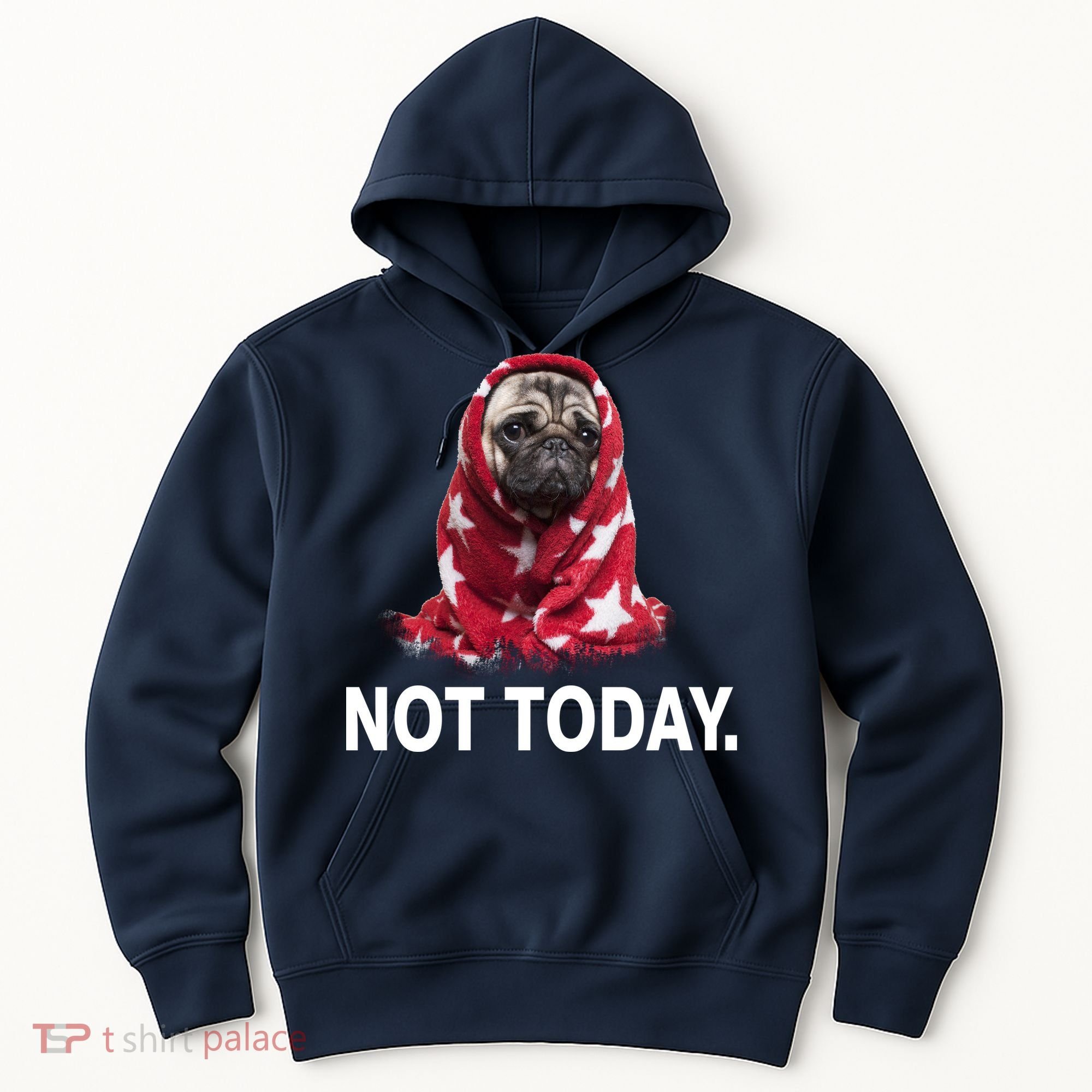 Not Today Funny Pug Hoodie