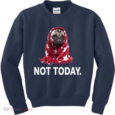 Not Today Funny Pug Kids Sweatshirt