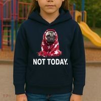 Not Today Funny Pug Kids Hoodie thumb 3