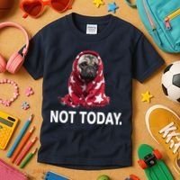 Not Today Funny Pug Kids T-Shirt thumb 3