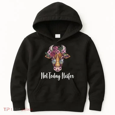 Not Today Heifer Funny Kids Hoodie