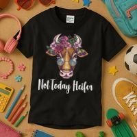Not Today Heifer Funny Kids T-Shirt thumb 3