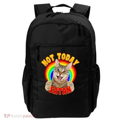 Not Today Satan Funny Cat Rainbow Backpack