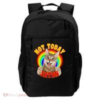 Not Today Satan Funny Cat Rainbow Backpack thumb 0