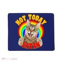 Not Today Satan Funny Cat Rainbow Mousepad thumb 0