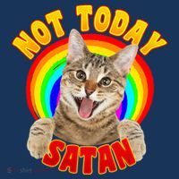 Not Today Satan Funny Cat Rainbow Kids T-Shirt thumb 4