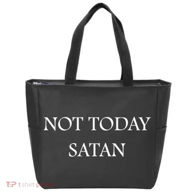 Not Today Satan Funny Devil Tote Bag