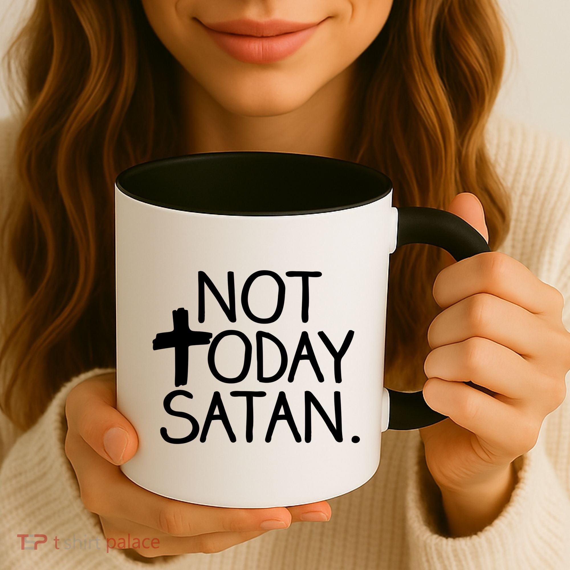 Not Today Satan Jesus Cross Coffee Mug