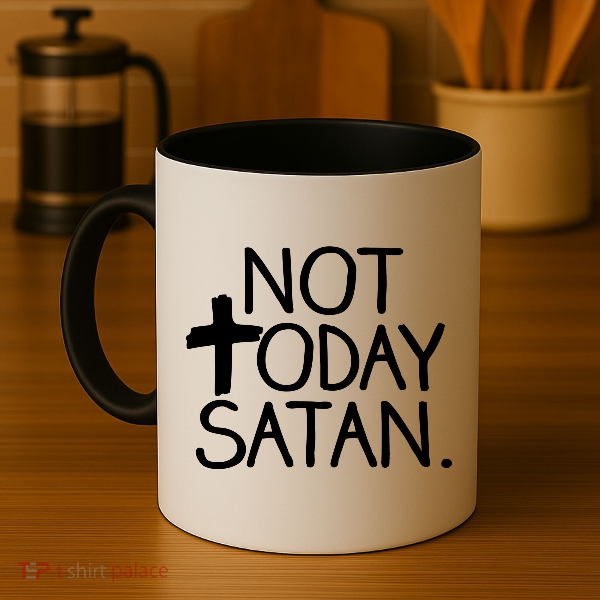 Not Today Satan Jesus Cross Coffee Mug
