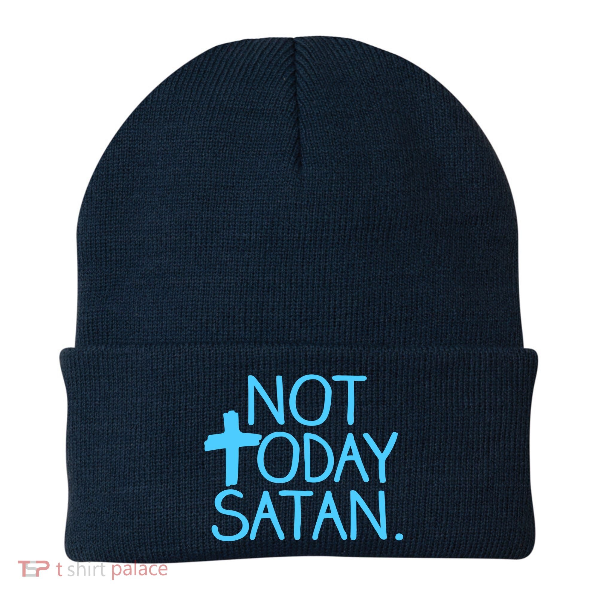 Not Today Satan Jesus Cross Beanie