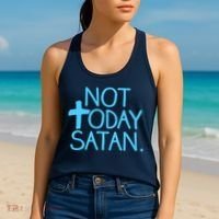 Not Today Satan Jesus Cross Women's Tank Top thumb 2