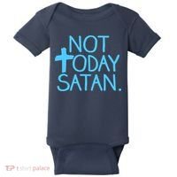 Not Today Satan Jesus Cross Baby Bodysuit thumb 0