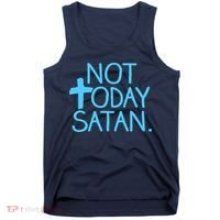 Not Today Satan Jesus Cross Tank Top thumb 0