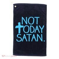 Not Today Satan Jesus Cross Golf Towel thumb 0