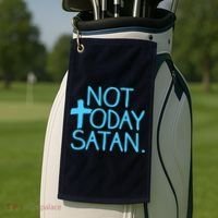 Not Today Satan Jesus Cross Golf Towel thumb 2