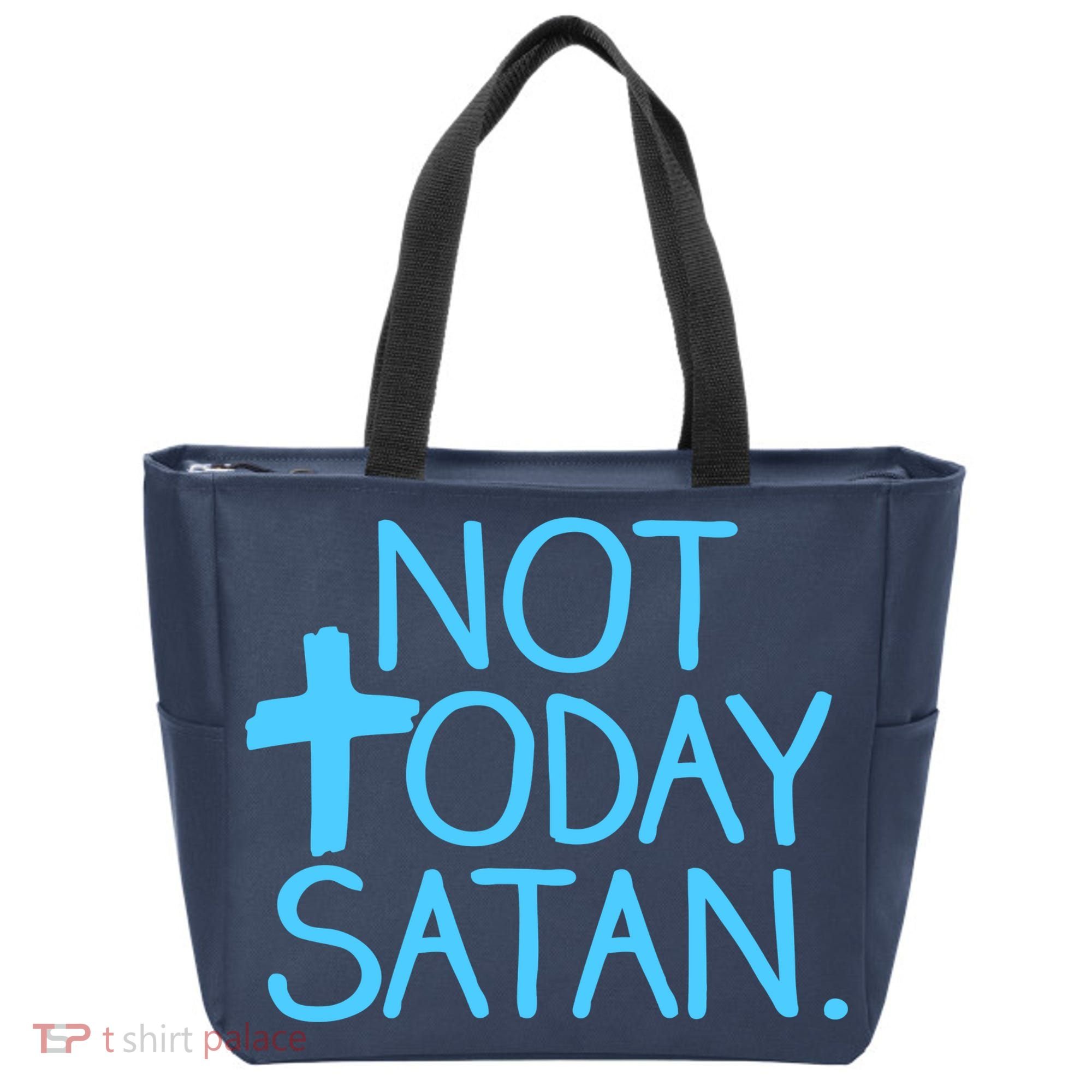 Not Today Satan Jesus Cross Tote Bag