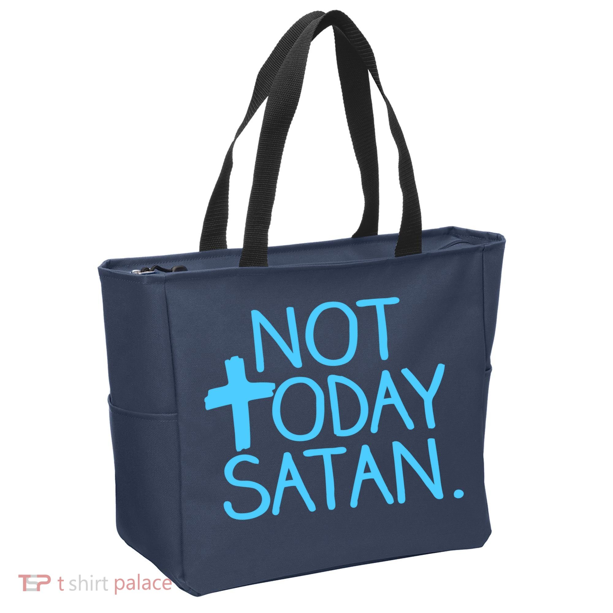 Not Today Satan Jesus Cross Tote Bag