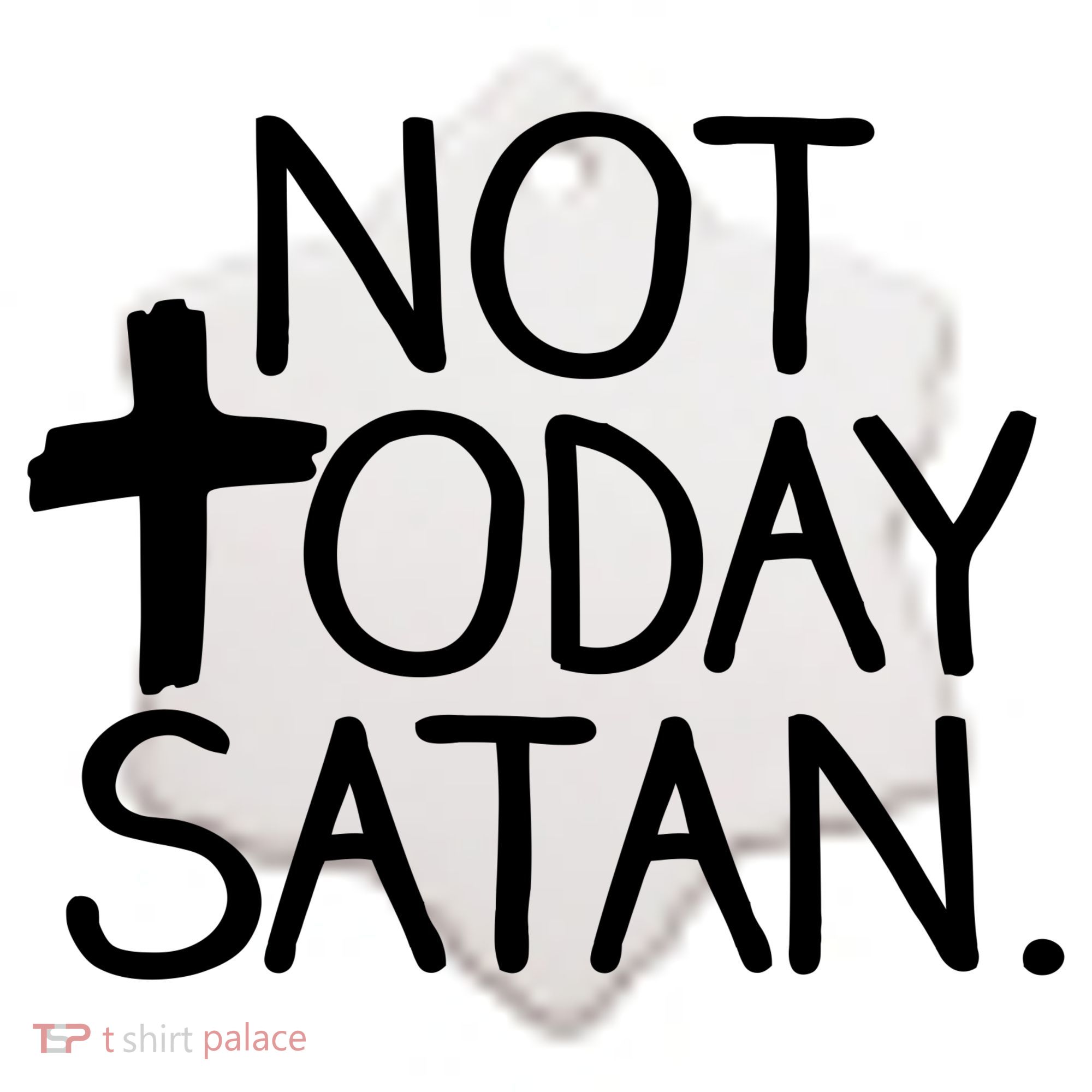 Not Today Satan Jesus Cross Ceramic Ornament