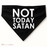 Not Today Satan Text Logo USA-Made Doggie Bandana thumb 0
