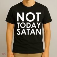 Not Today Satan Text Logo T-Shirt thumb 3