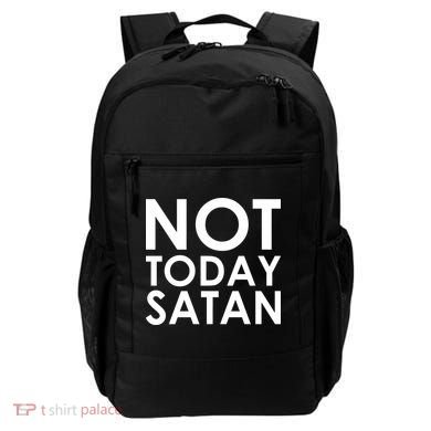 Not Today Satan Text Logo Backpack